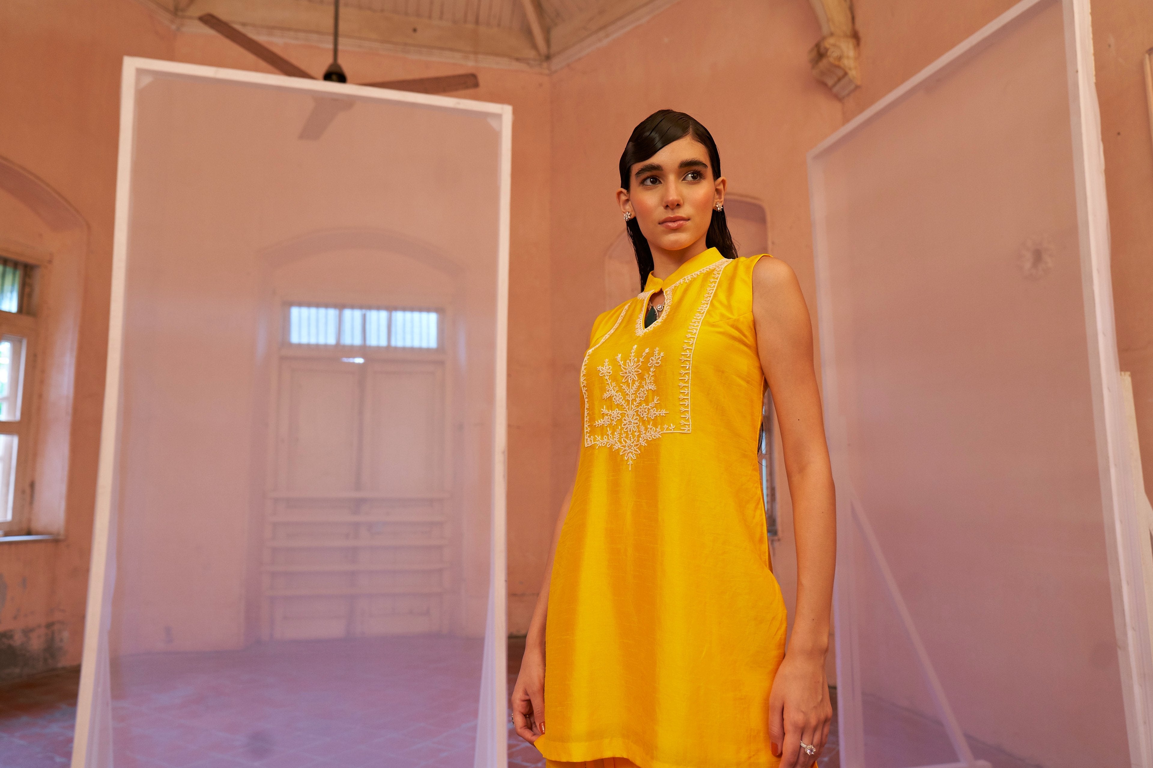Sunshine Yellow Kurta with Tulip Pants