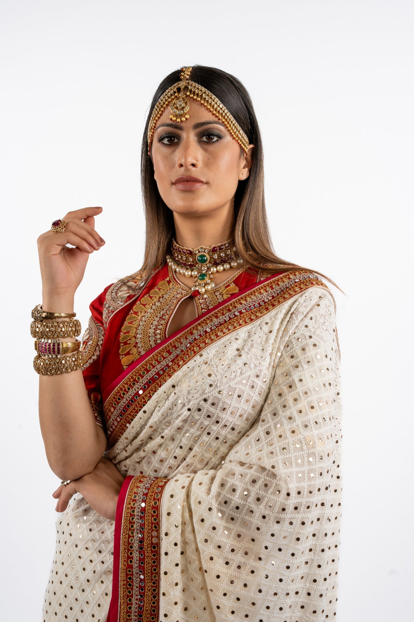 Heirloom Ivory Embroidered Saree