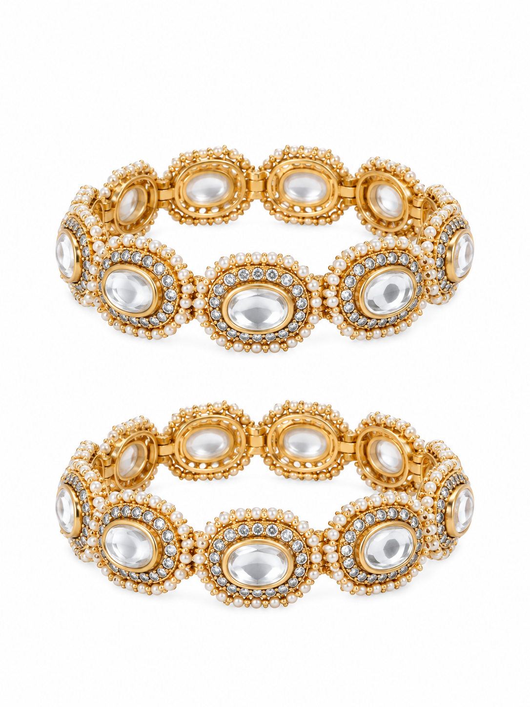 Moissanite Polki Statement Bangles
