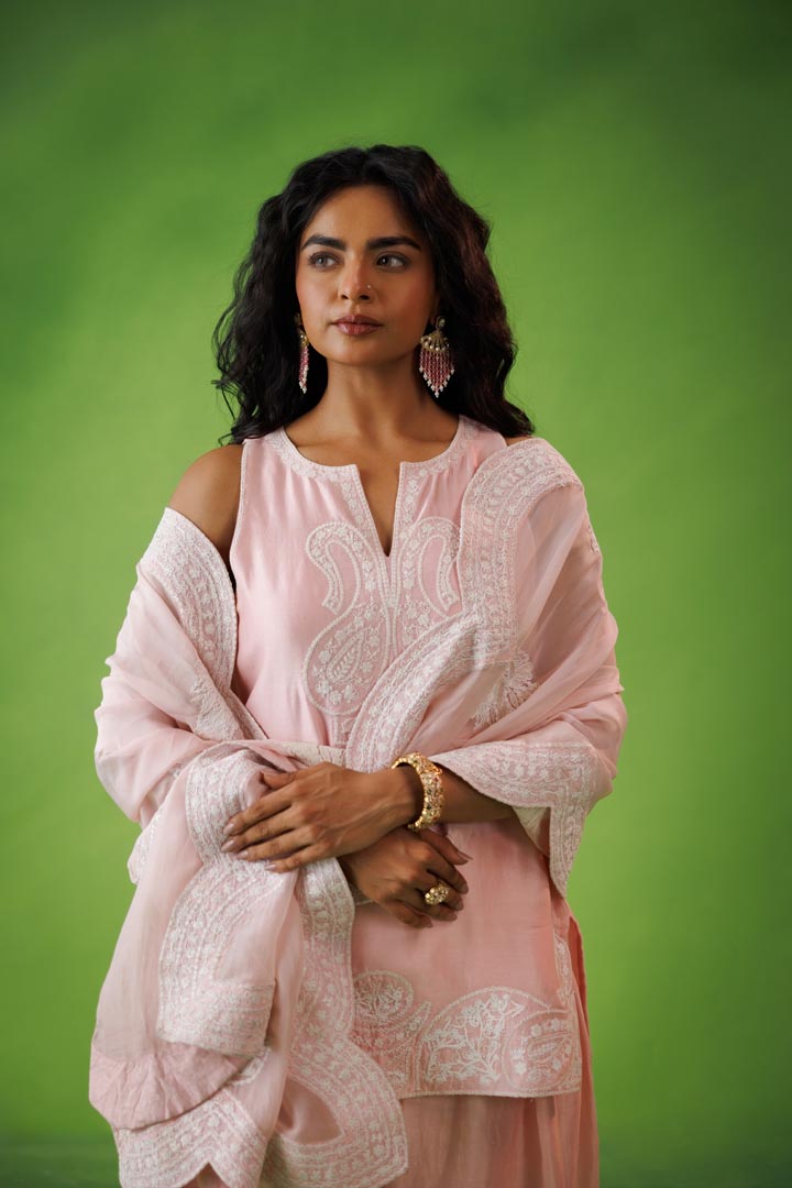 Baby pink farshi salwar set