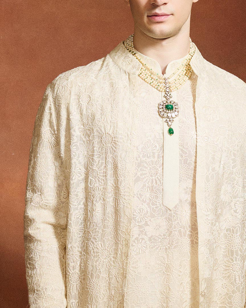 IVORY LAYERED KURTA SET