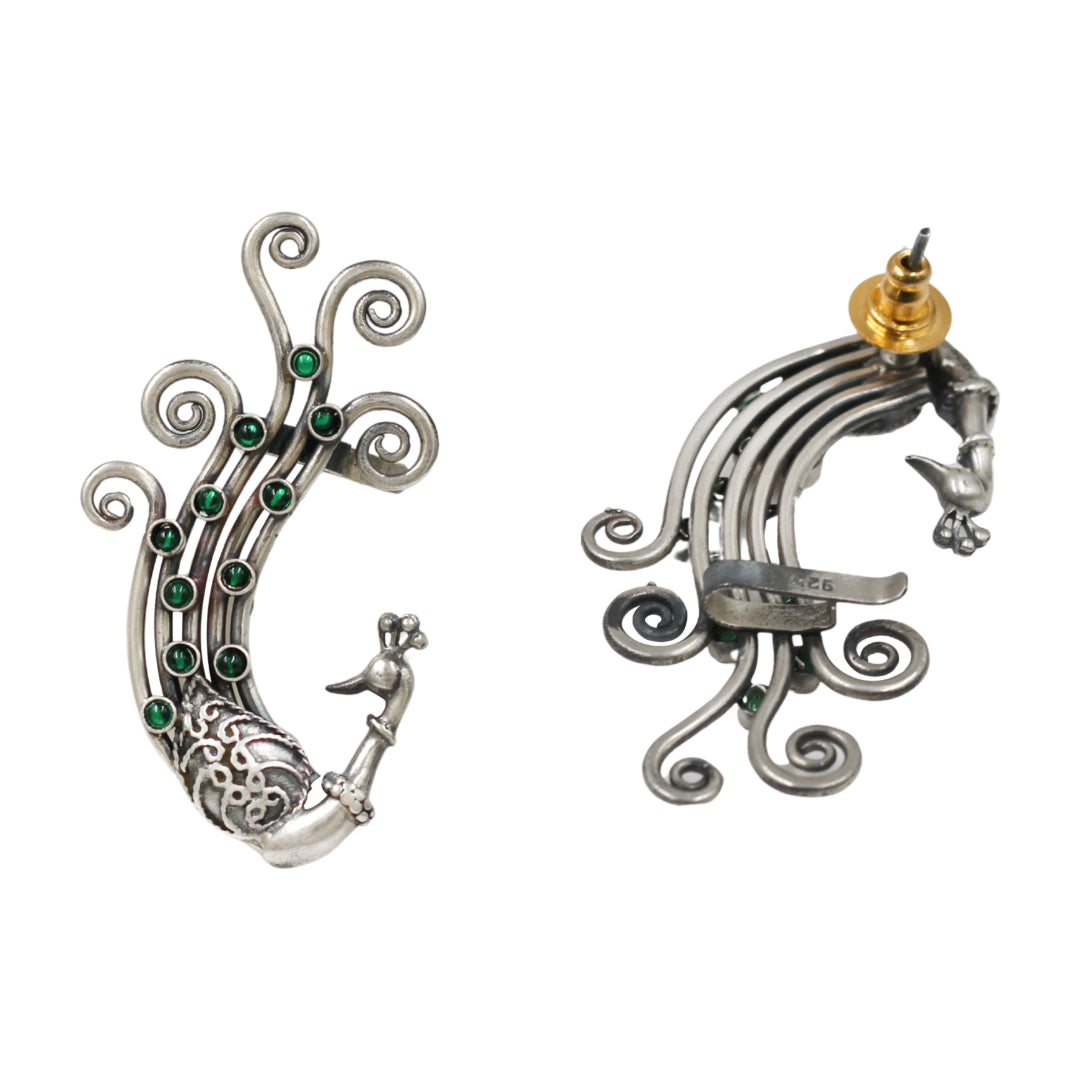 Sangeeta Boochra Artisan Peacock Statement Earrings