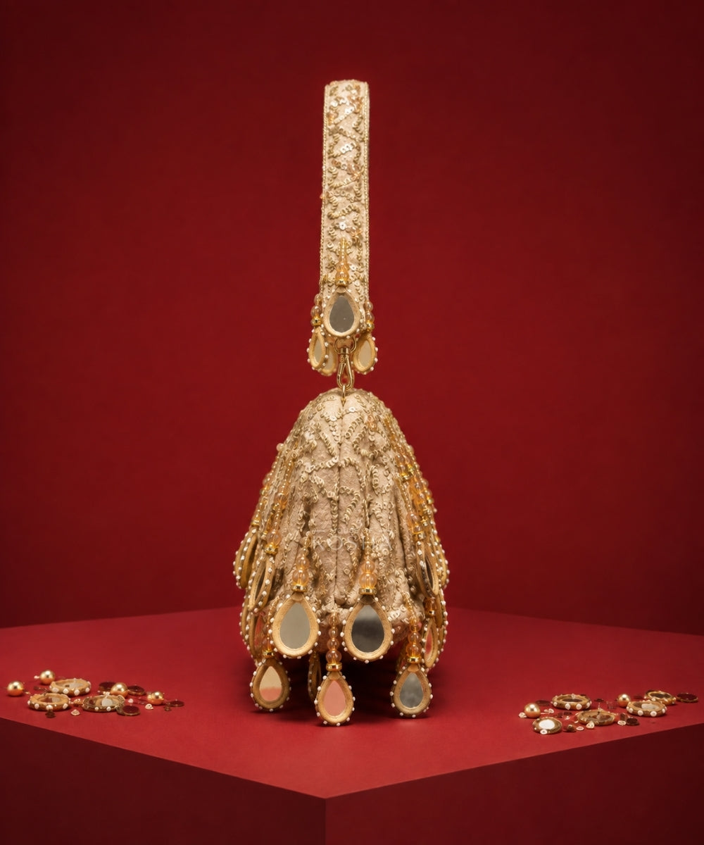 Sheesh Mahal Gold Embellished Clutch