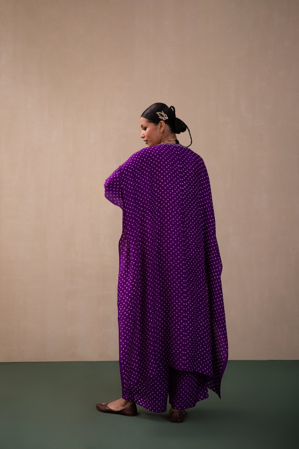 bandhni knot Kaftan with pants