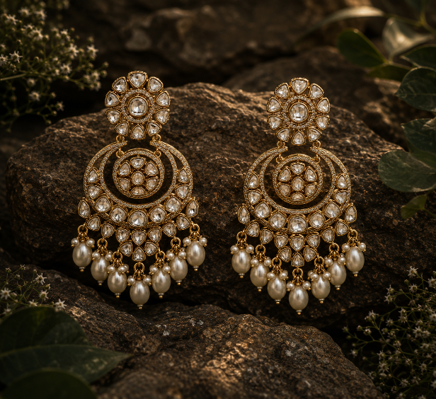 Pearl Chandbali Earring