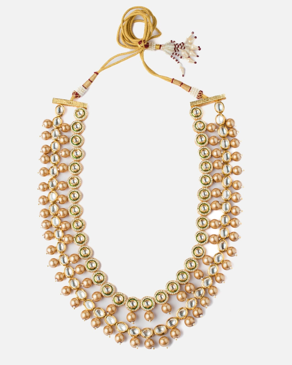 Double-Layered Pearl Kundan Mala
