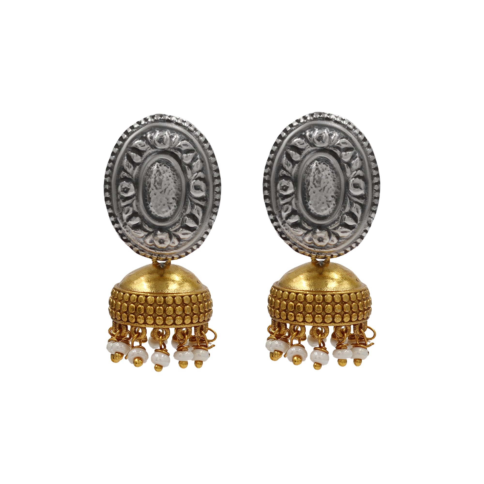 Classic Heritage Silver Jhumki Earrings  Sangeeta Boochra