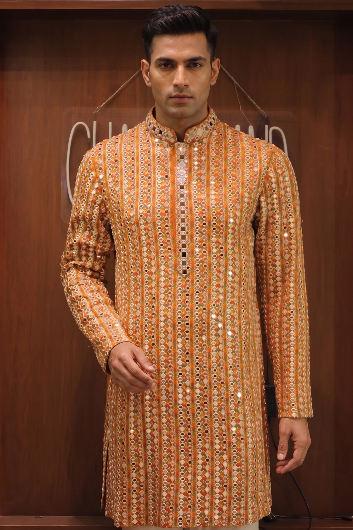 All-Over Mirrorwork Embroidered Kurta