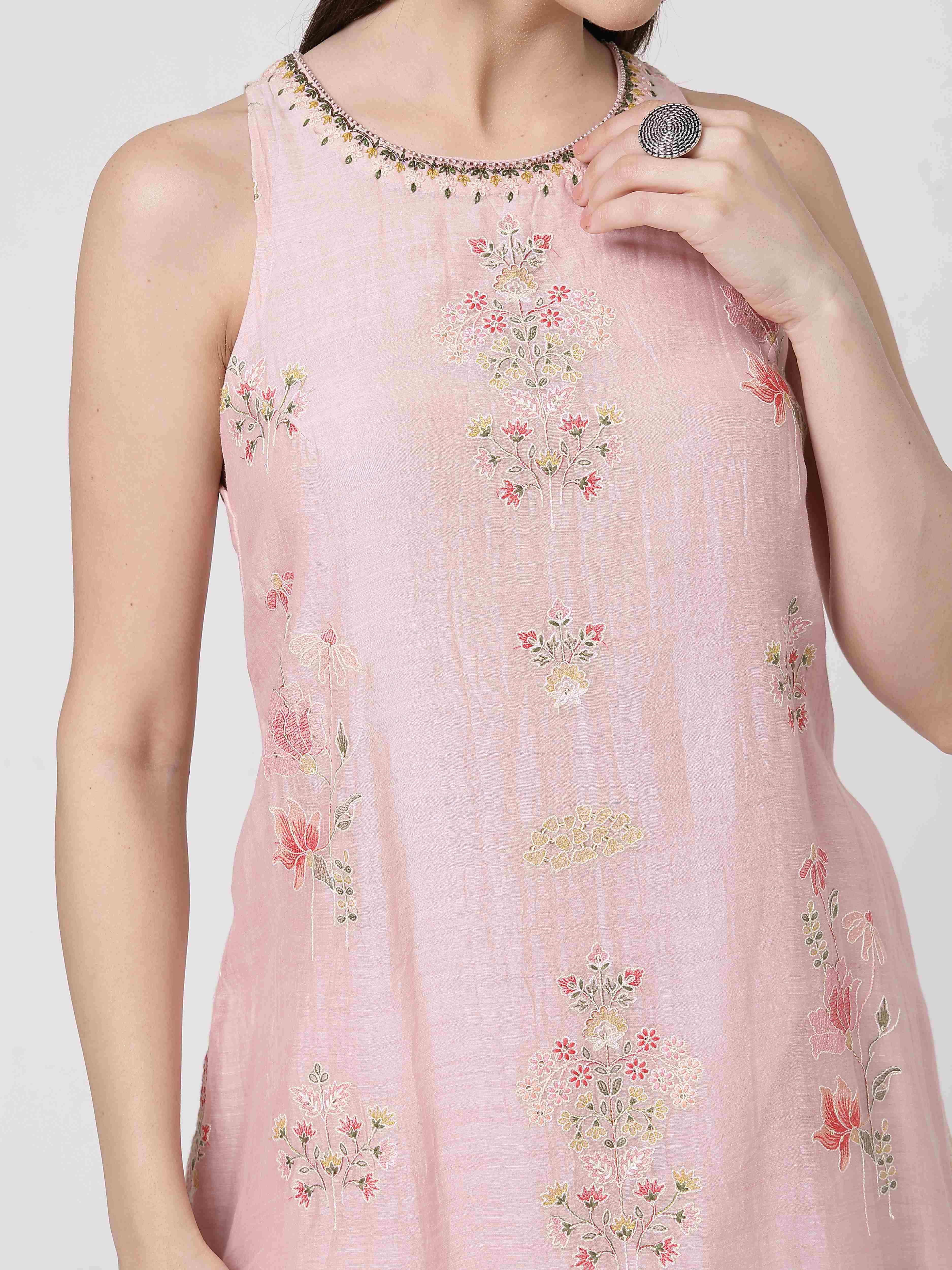 Pearl Pink A-line Salwar Set