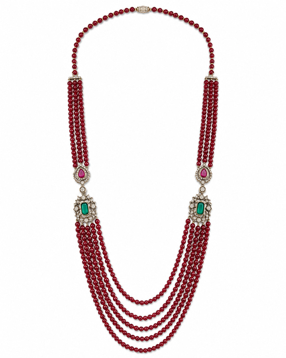 Moissanite Polki Floral Choker Necklace Set