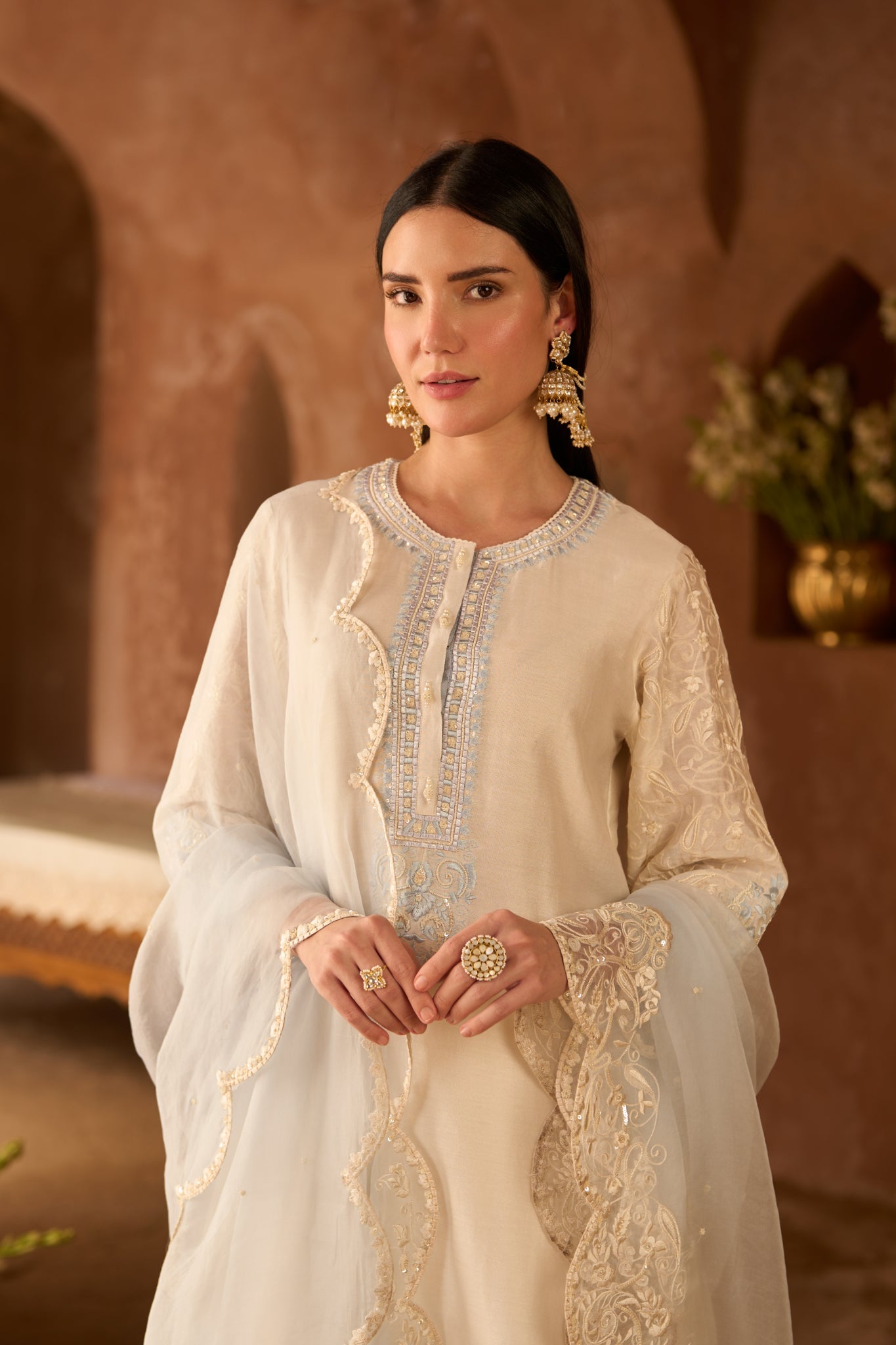ARSHIYA - DAISY IVORY WITH BLUE CHOGA WITH SALWAR