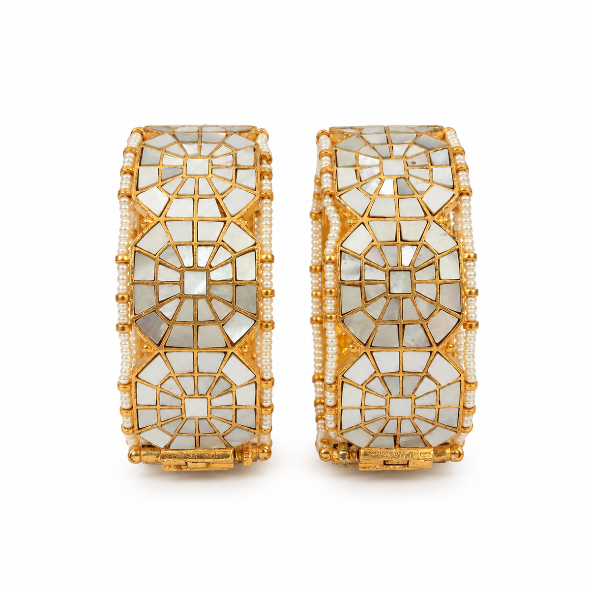 Pearl Kundan Mosaic Statement Bangles