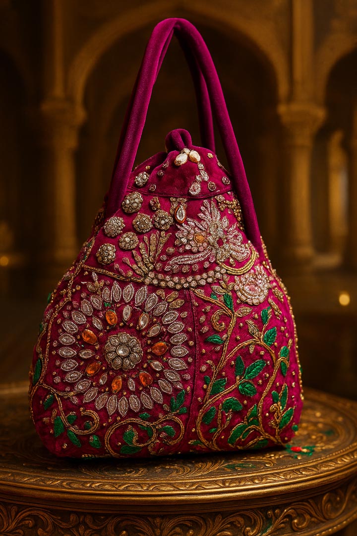 Royal Heirloom Embellished Potli Bag - Luxury Handcrafted Accessory