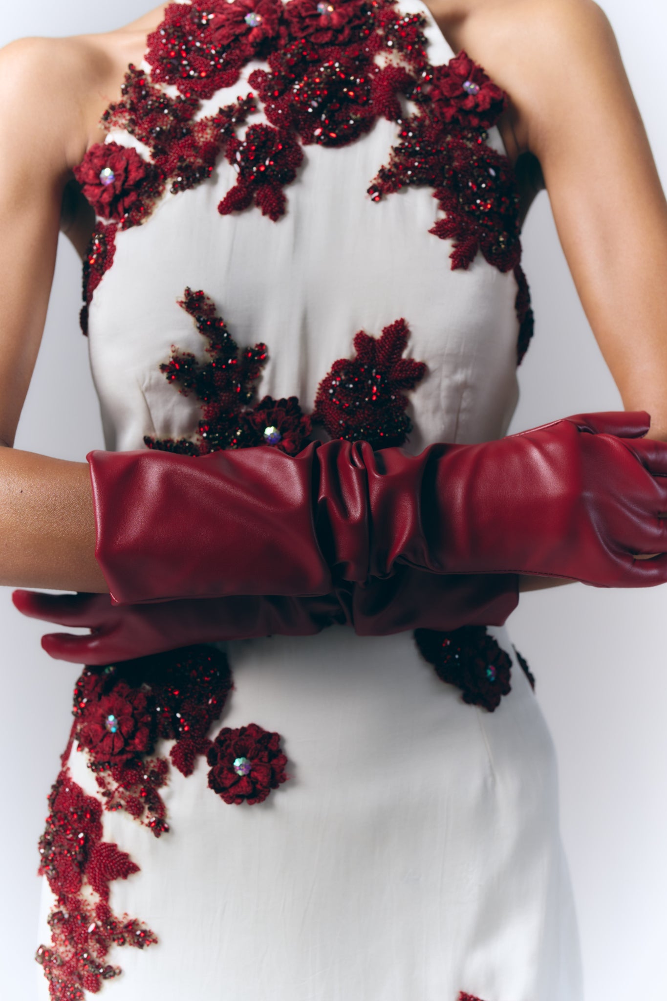 Crimson Bloom Mini Dress
