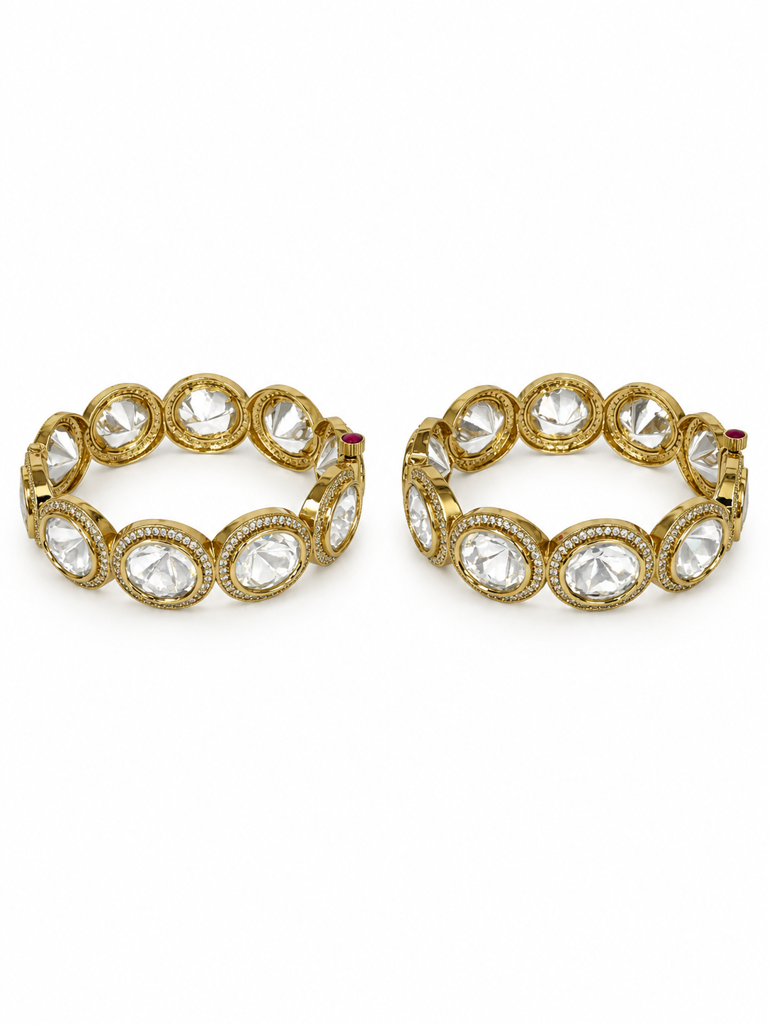 Classic Moissanite Polki Statement Bangles