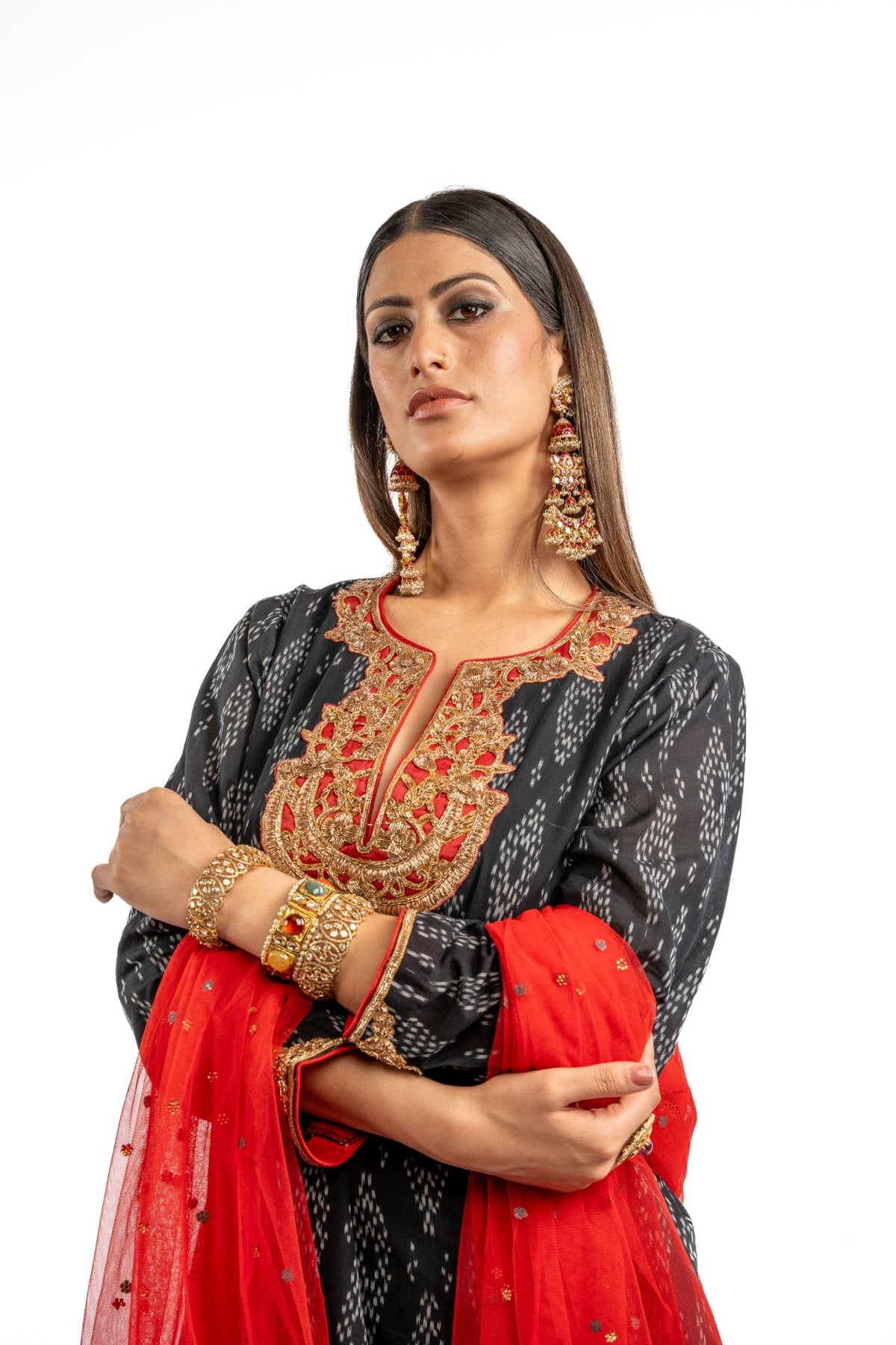 Noir Ember Embroidered Kurta Set