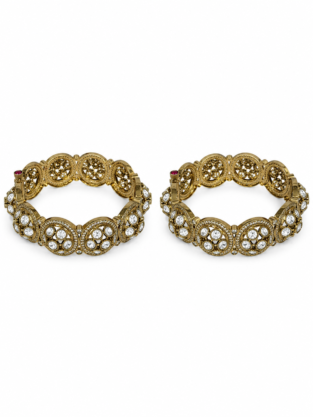 Floral Cluster Moissanite Polki Bangles