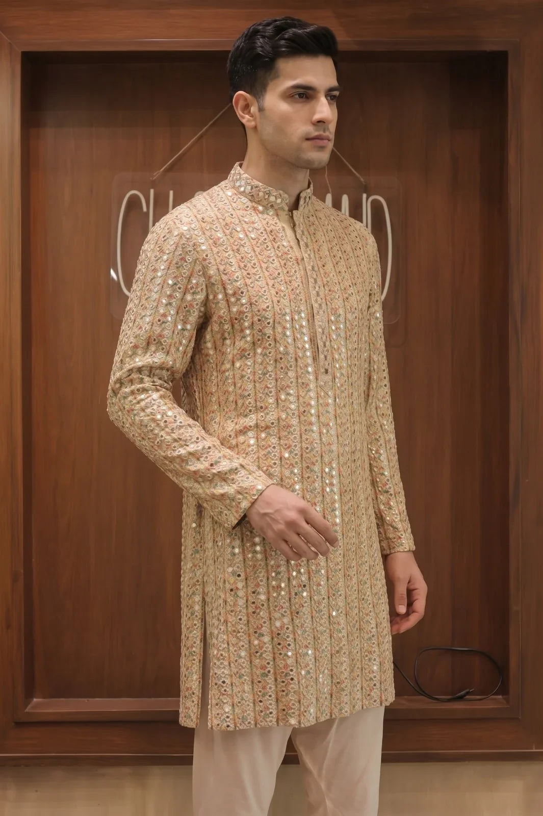 Beige Georgette kurta
