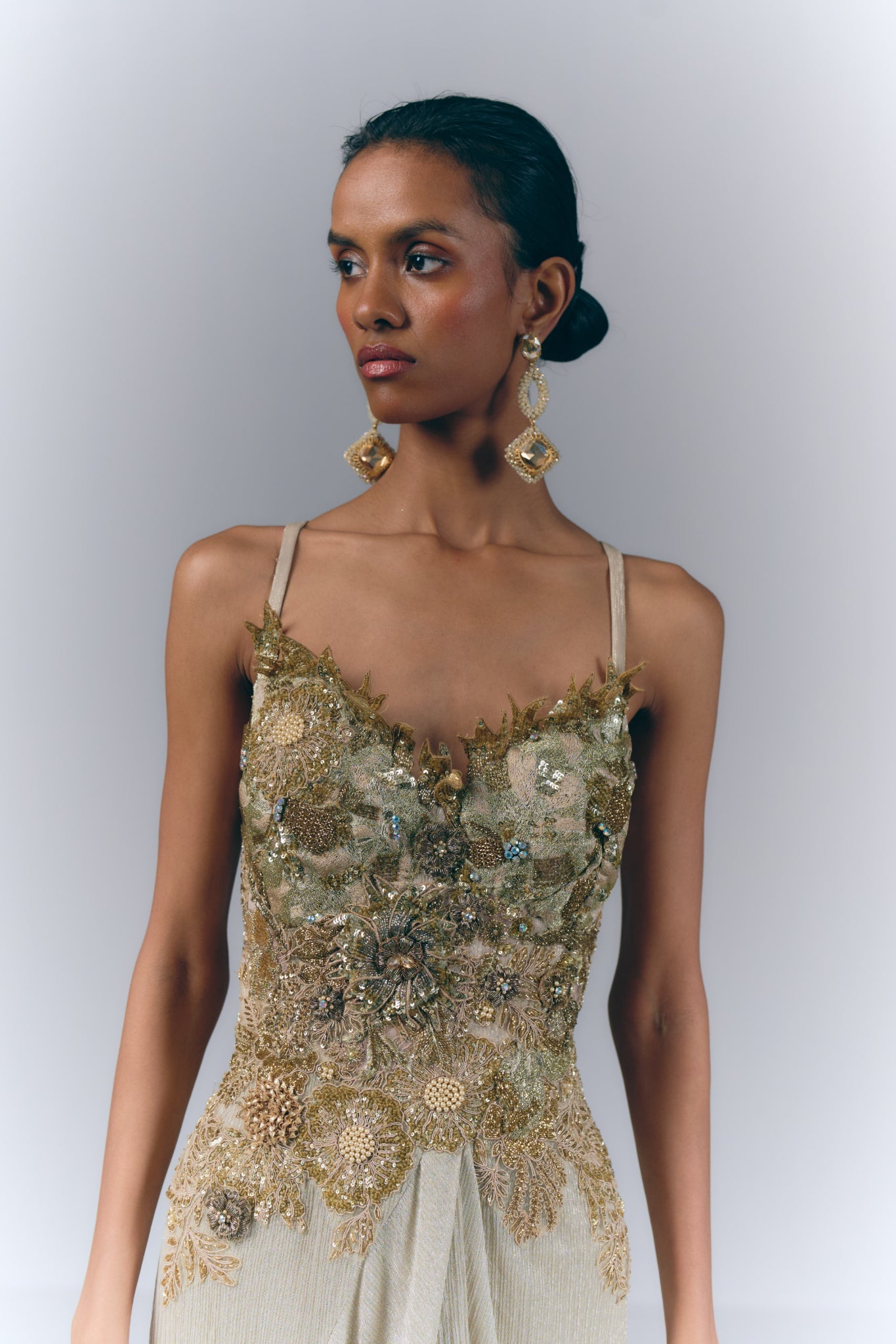 Champagne Drape Gown