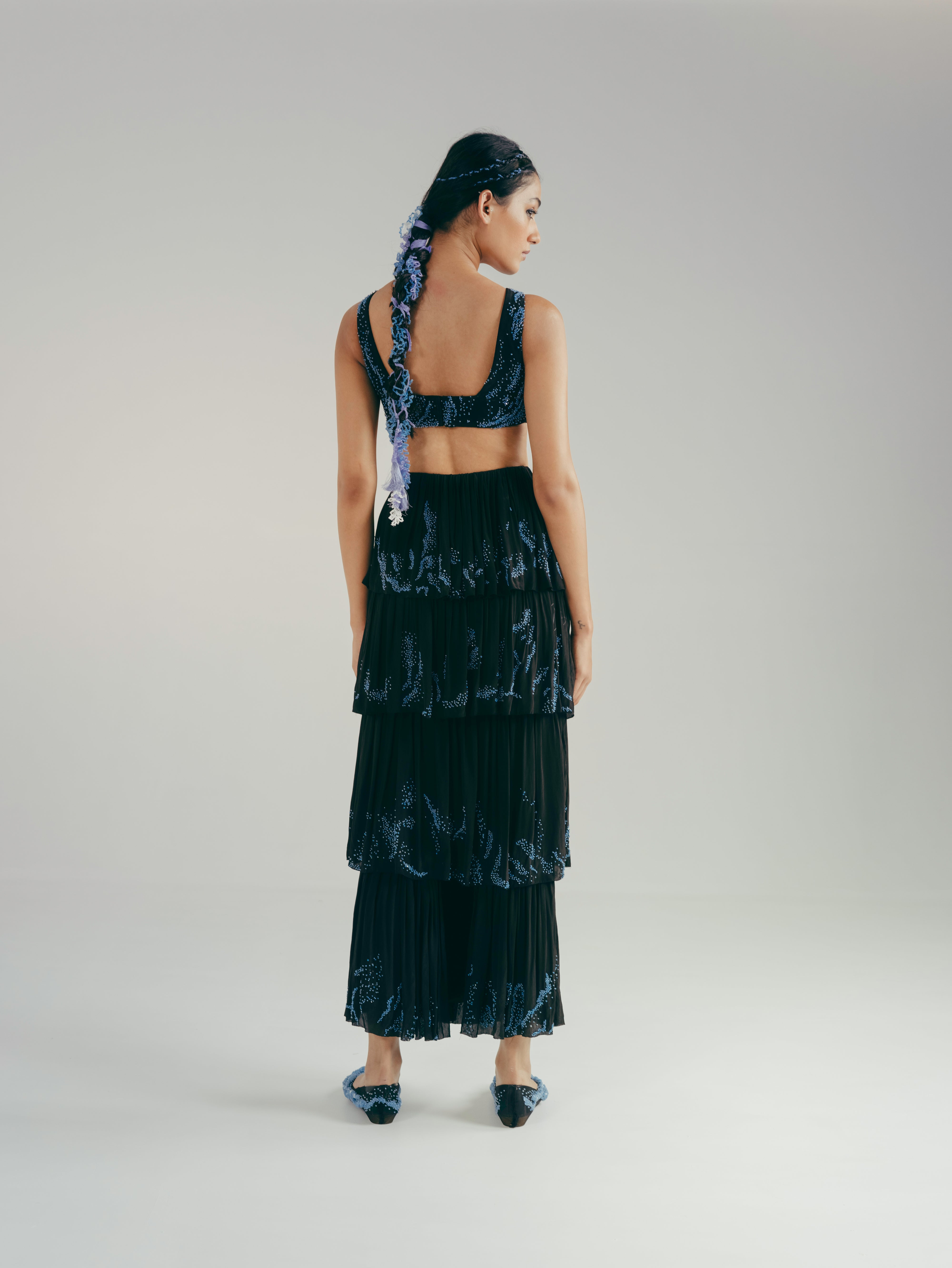 The Droplets Bustier and Tiered Skirt Set