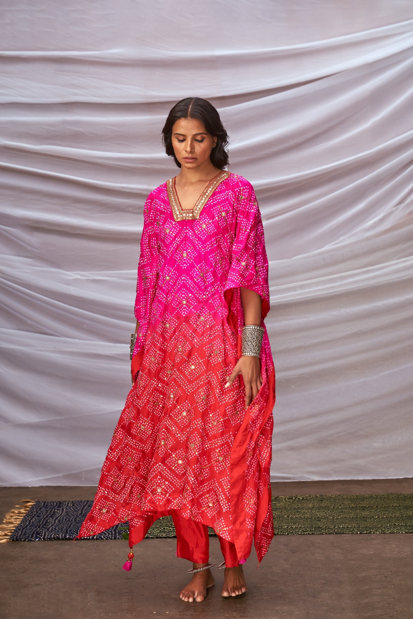 Ombré Bandhani Kaftan