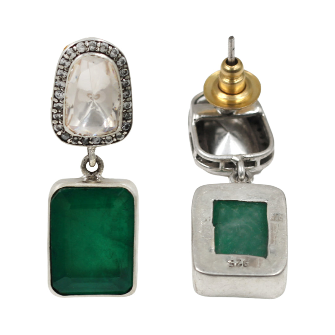 Royal Green Moissanite Earrings by Sangeeta Boochra