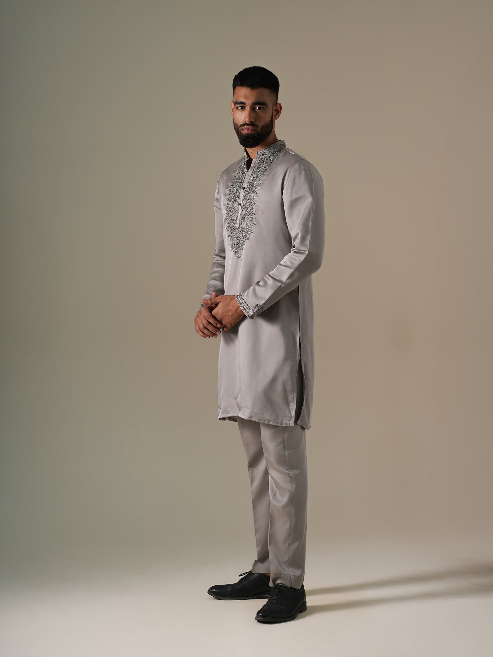 Steel Grey Opulence Kurta Set