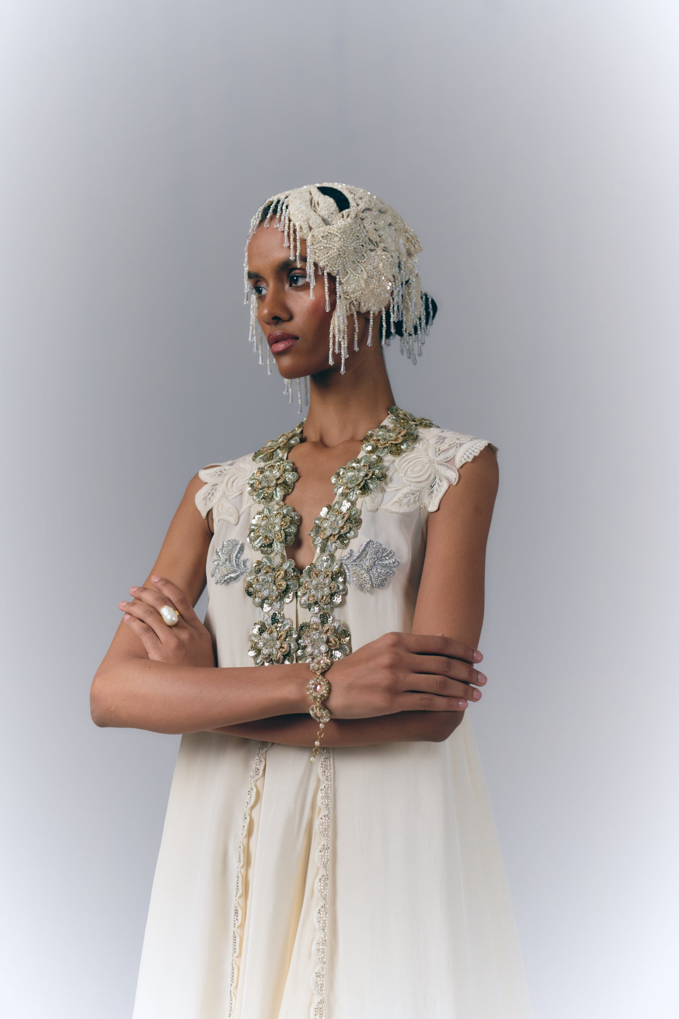 Ivory Cascade Dress