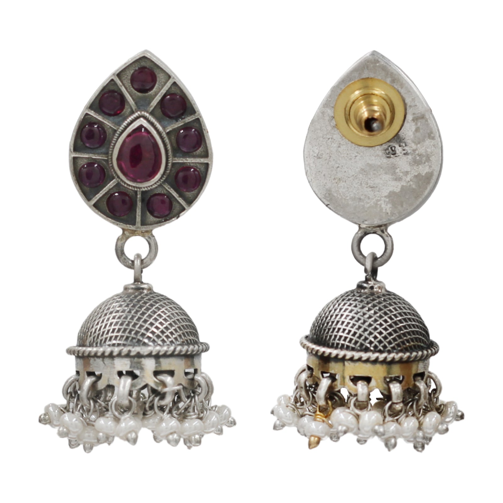 Sangeeta Boochra Traditional Kundan Silver Dangler Earrings