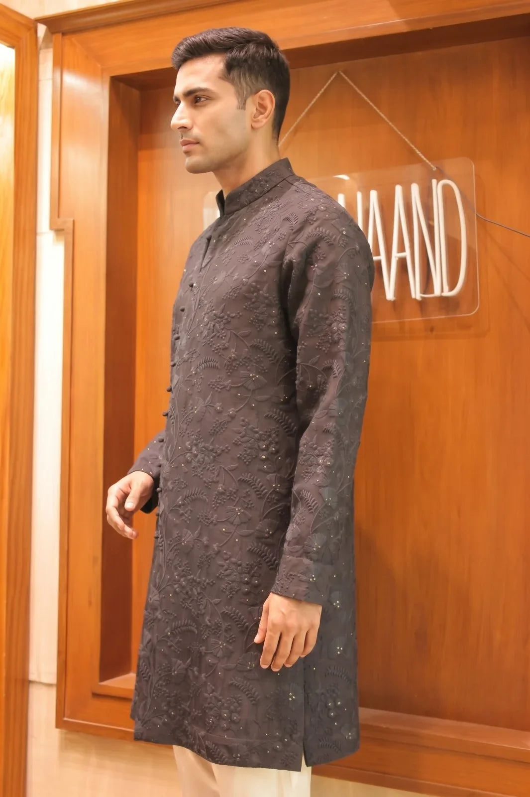 Deeo black Silk Kurta