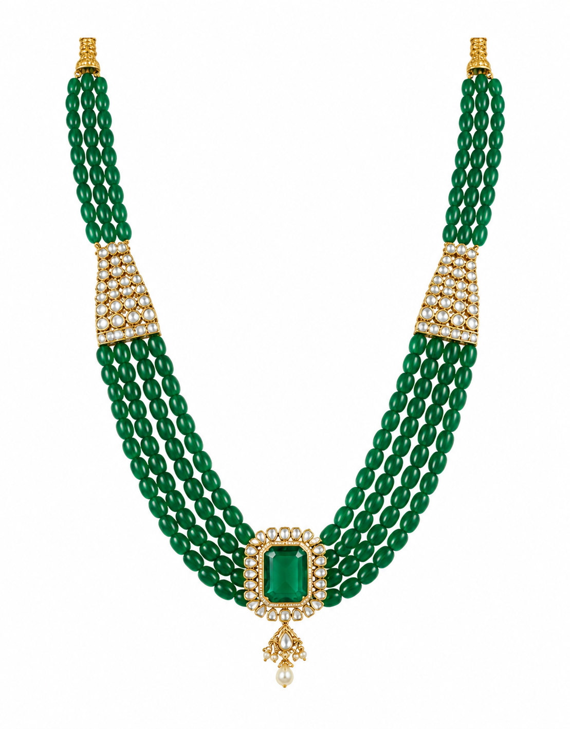 Pearl Moissanite Polki Choker Necklace Set