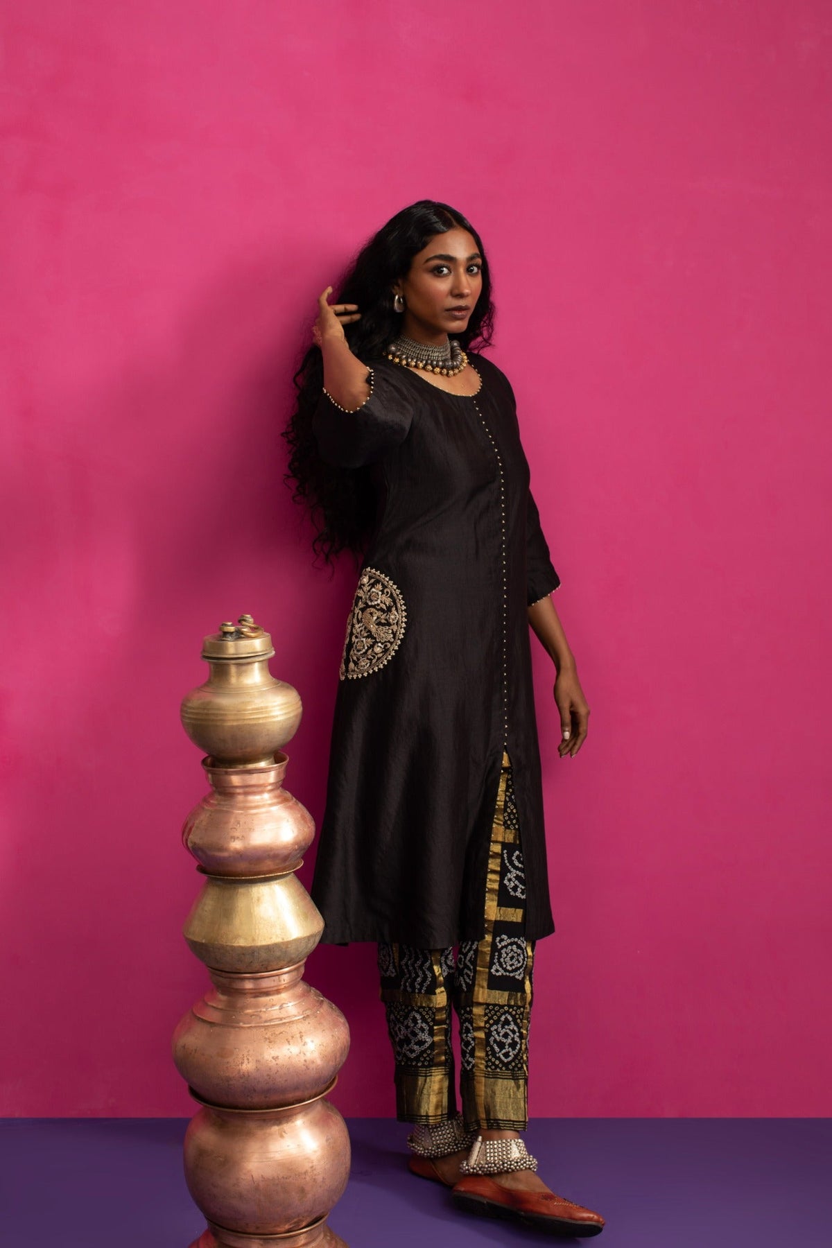 Peacock pocket kurta set