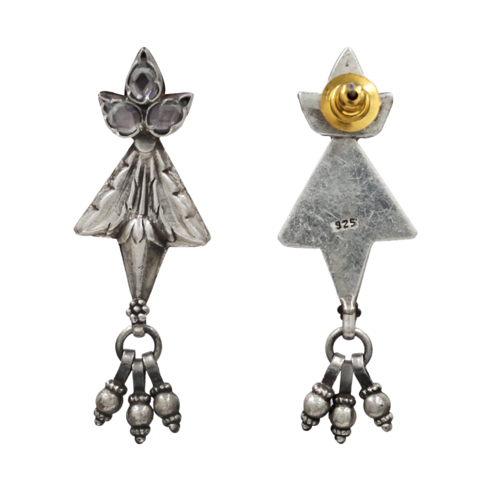 Sangeeta Boochra Contemporary Oxidised Silver Dangles