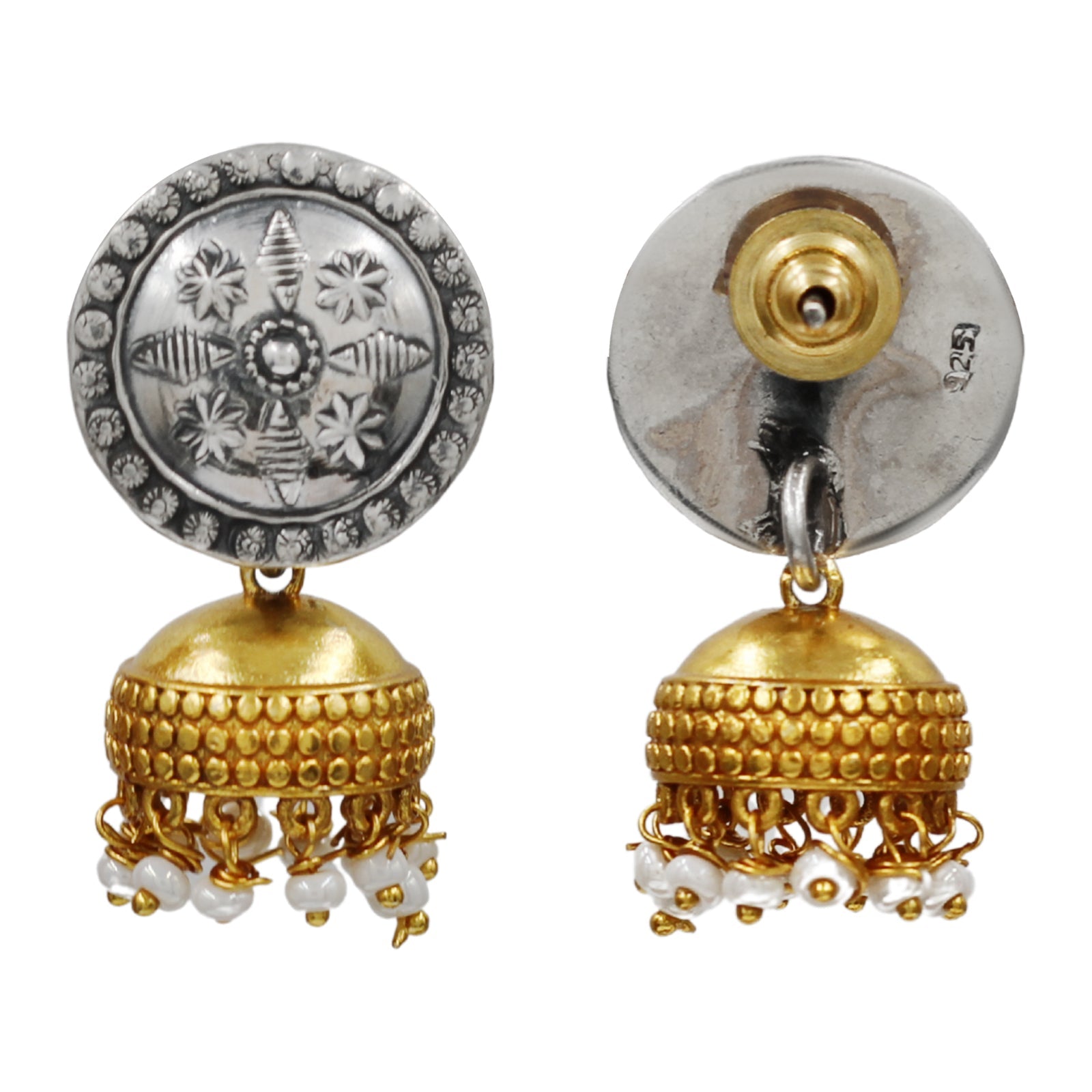 Sangeeta Boochra Ethnic Dual Tone Jhumka Earrings