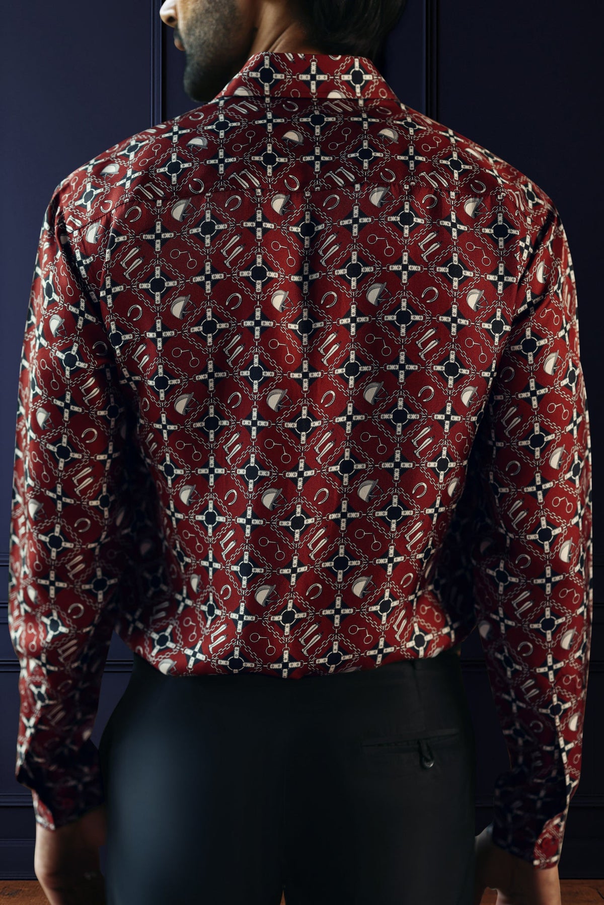 MAROON HERITAGE PRINT SHIRT