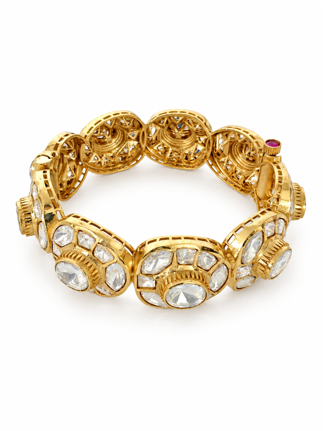 Moissanite Polki Statement Bracelet