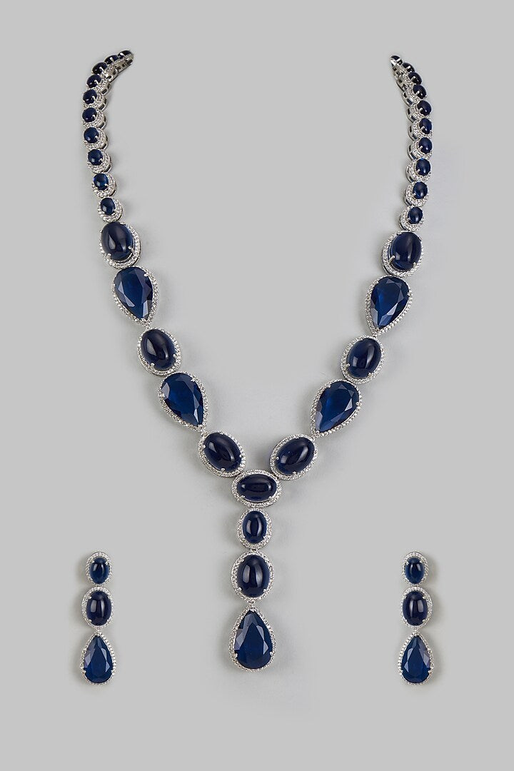 Midnight Blue Onyx Elegance Necklace Set