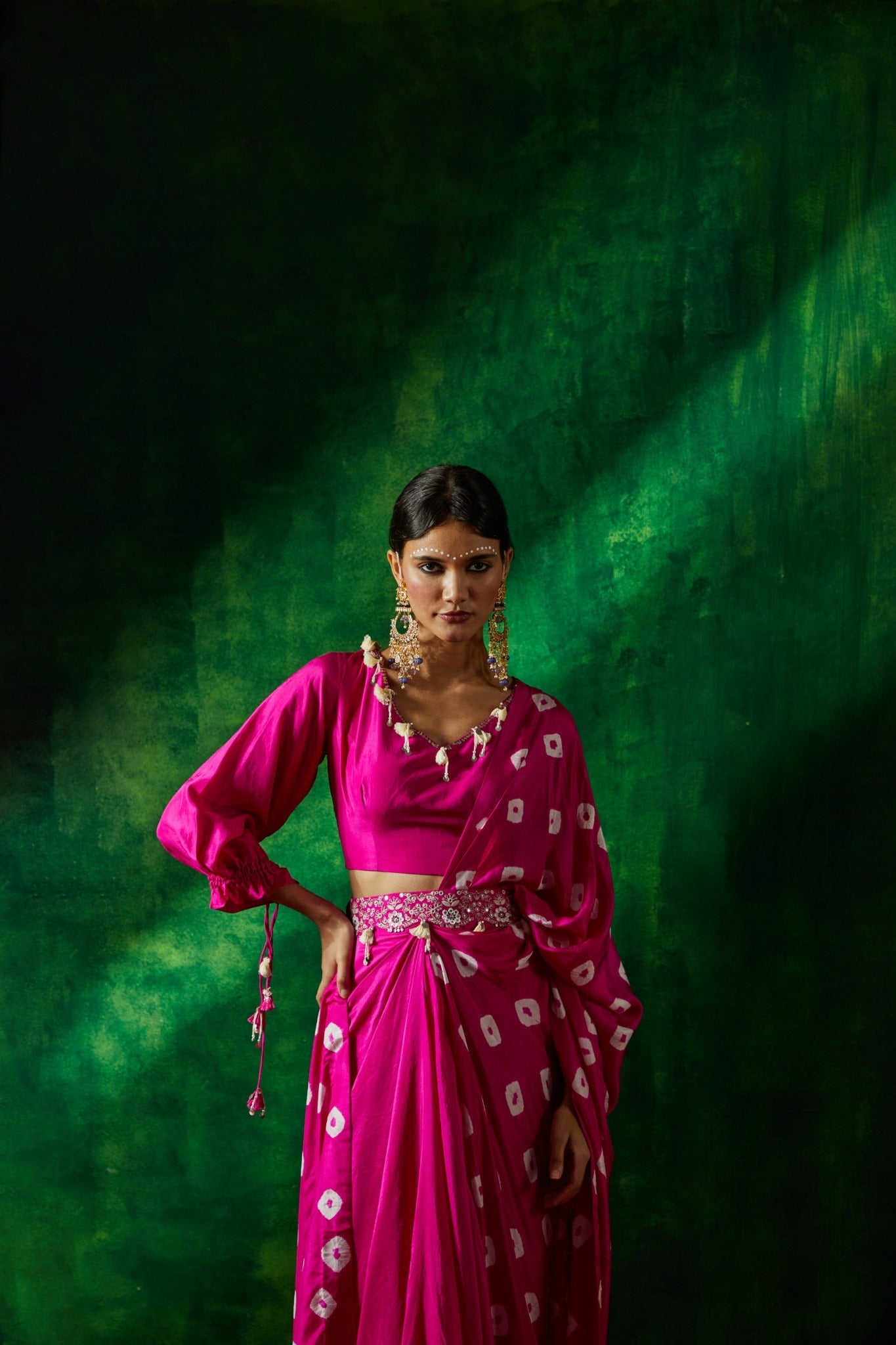 Shibori Pre-draped Saree