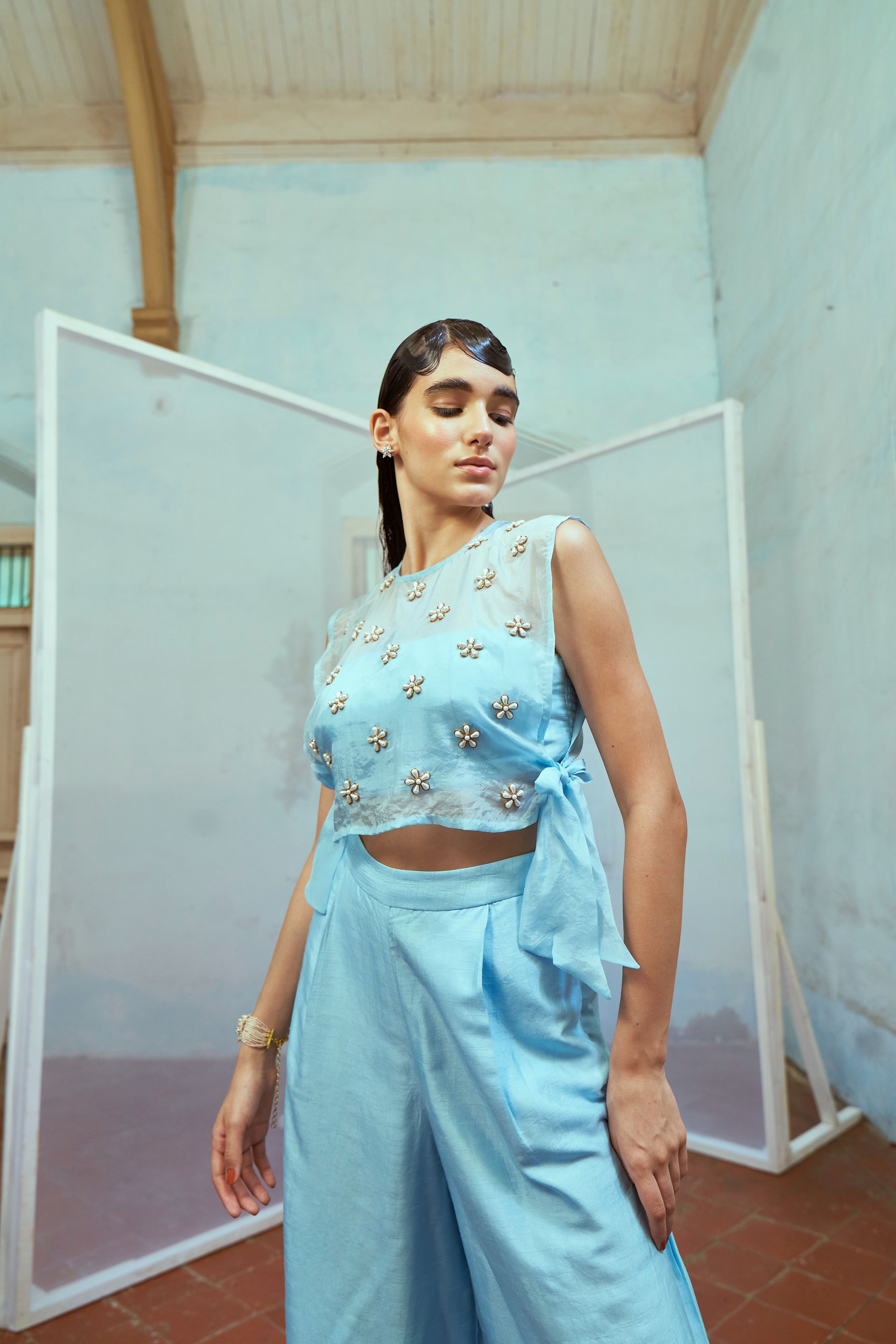 Whimsical Charm: Powder Blue BIB Set