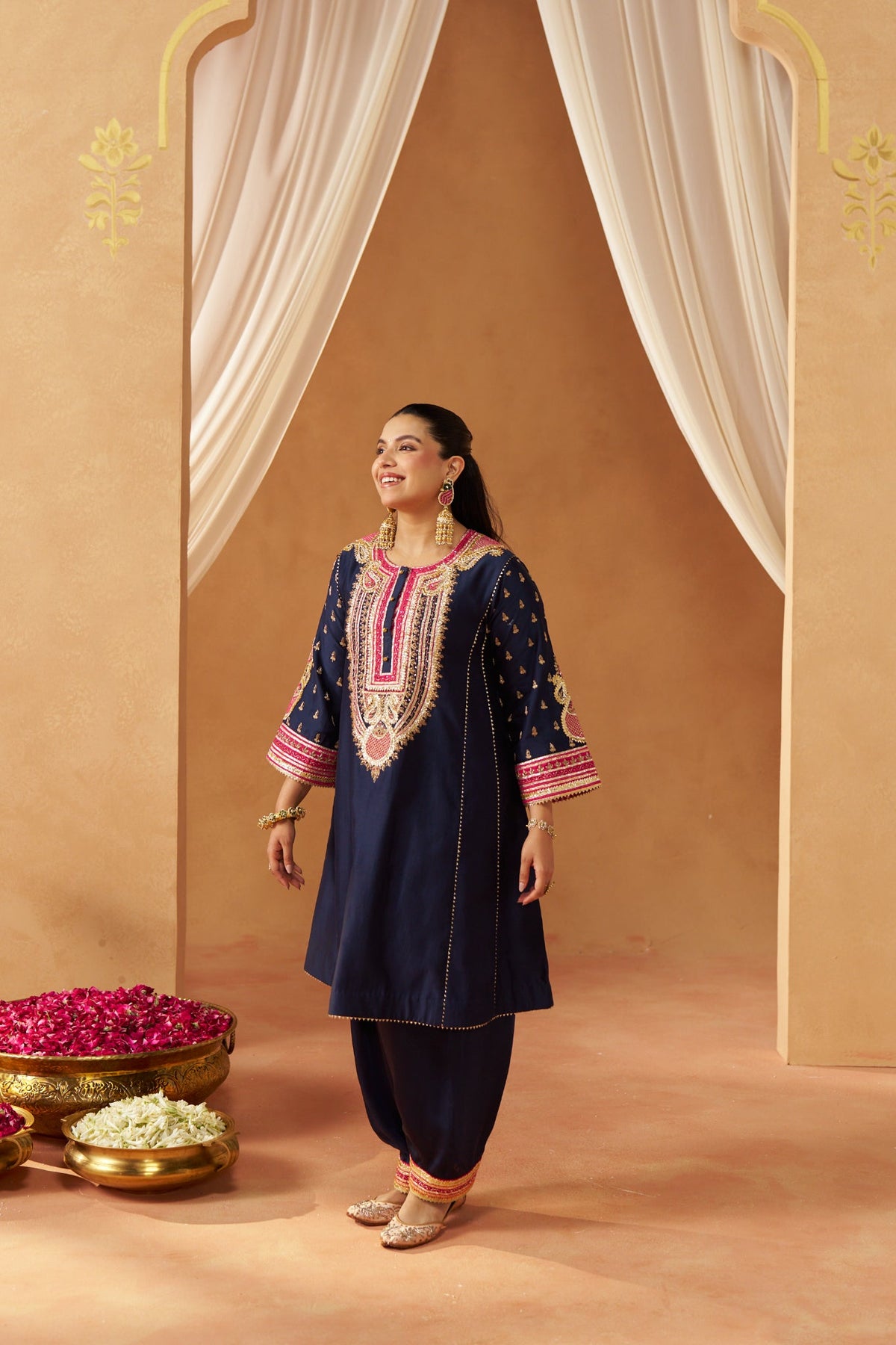 Riva deep blue chauga with salwar