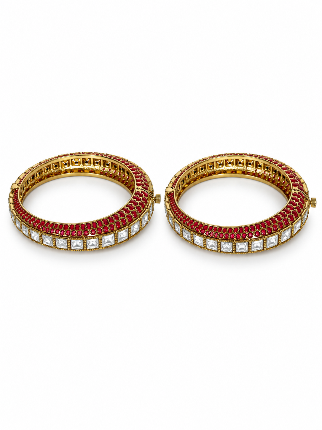 Moissanite Polki Bangle Set