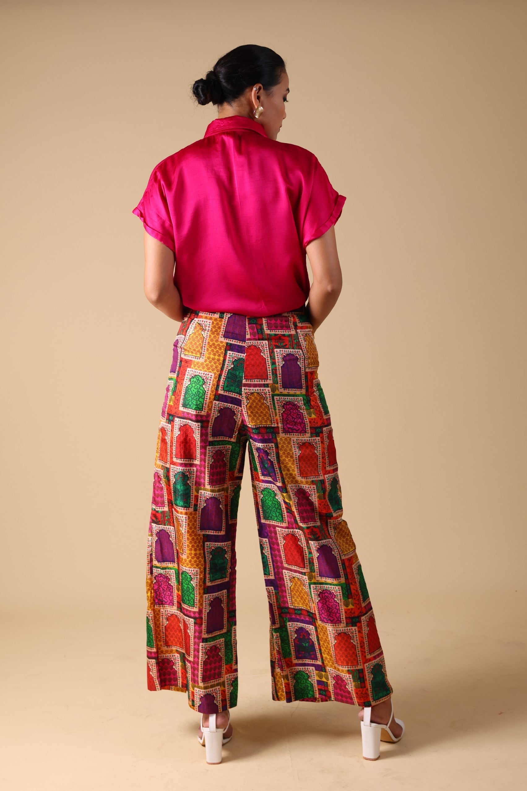 Hand Embroidered Shirt with Pleated Pants