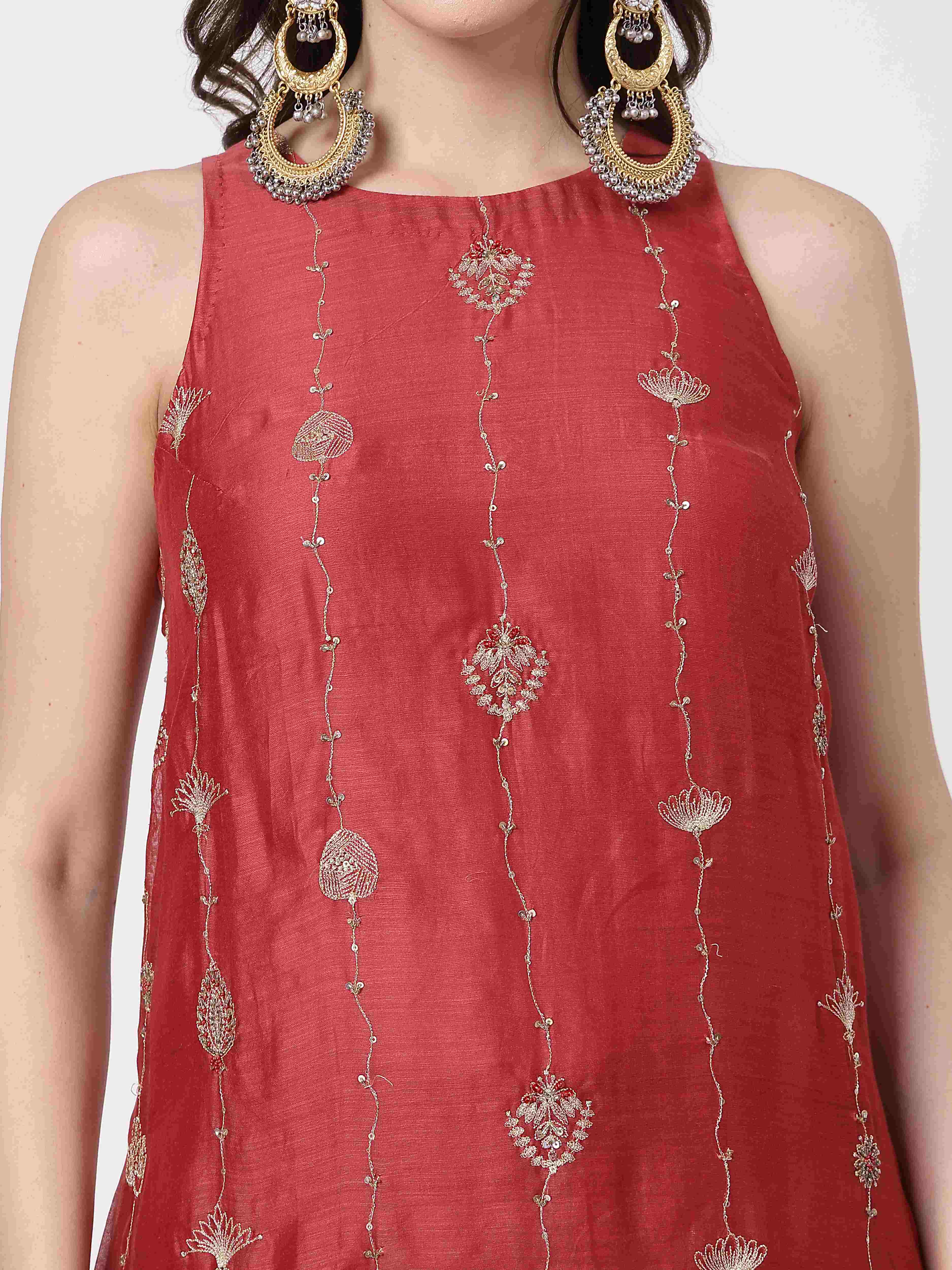 Maroon A-line Set