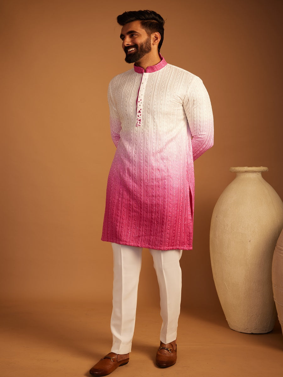 Pale Dyed Pink Kurta Set