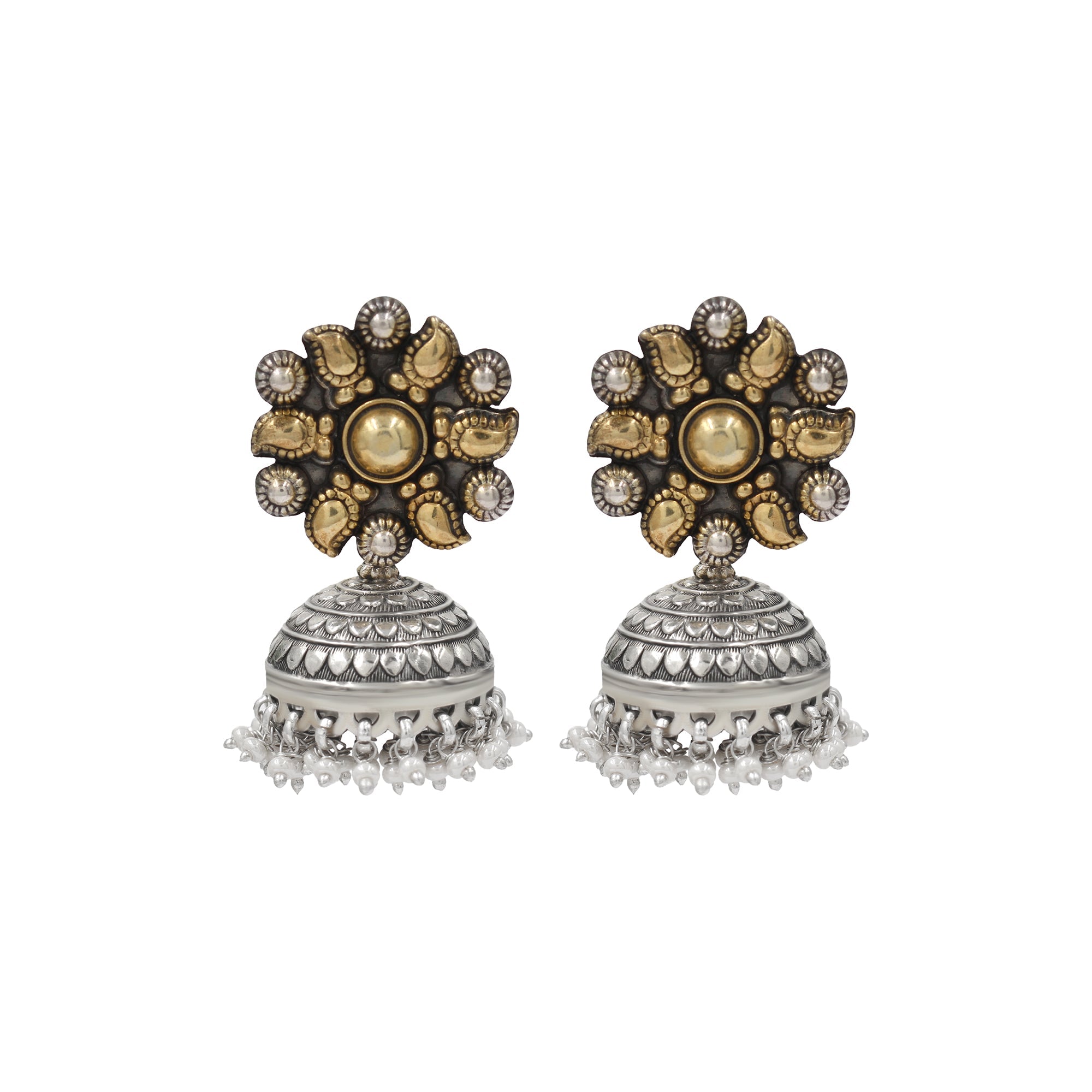 Sangeeta Boochra Handcrafted Silver Statement Earrings