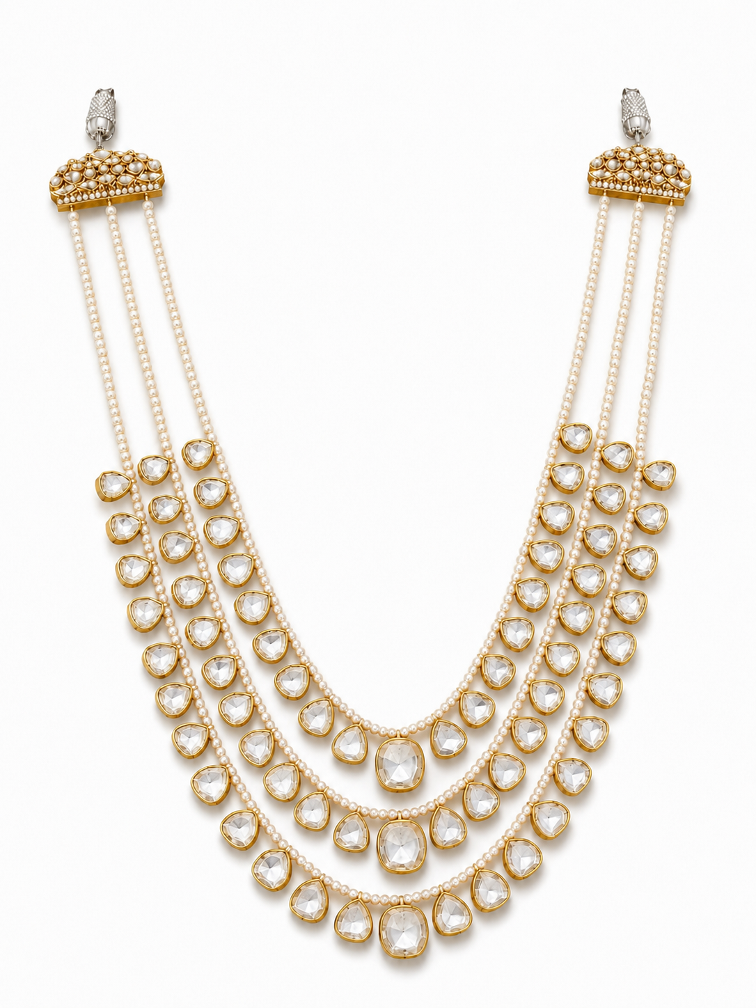 Emerald Moissanite Polki Choker Necklace Set