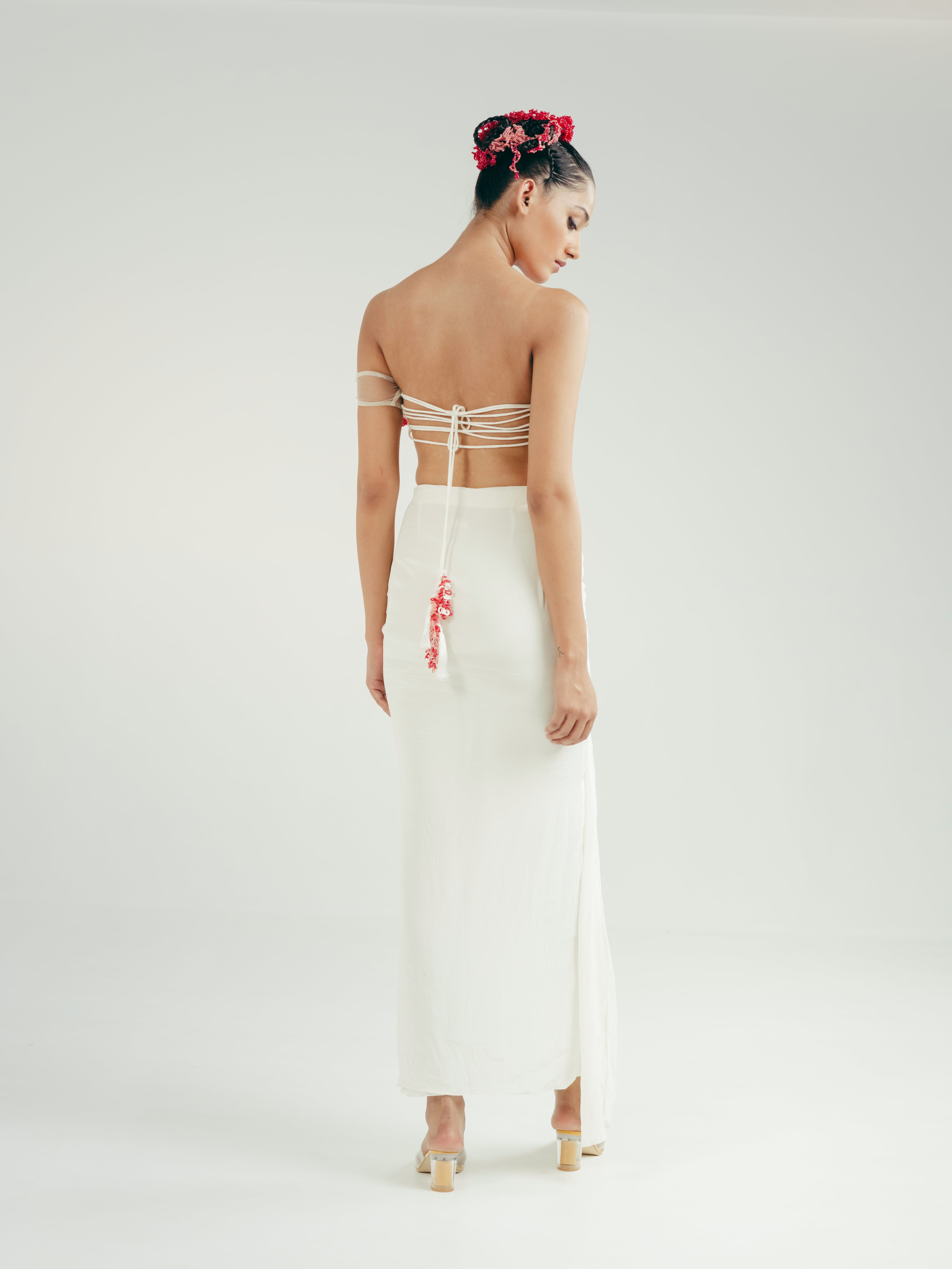 The Illusion Top and Draped Skirt Set