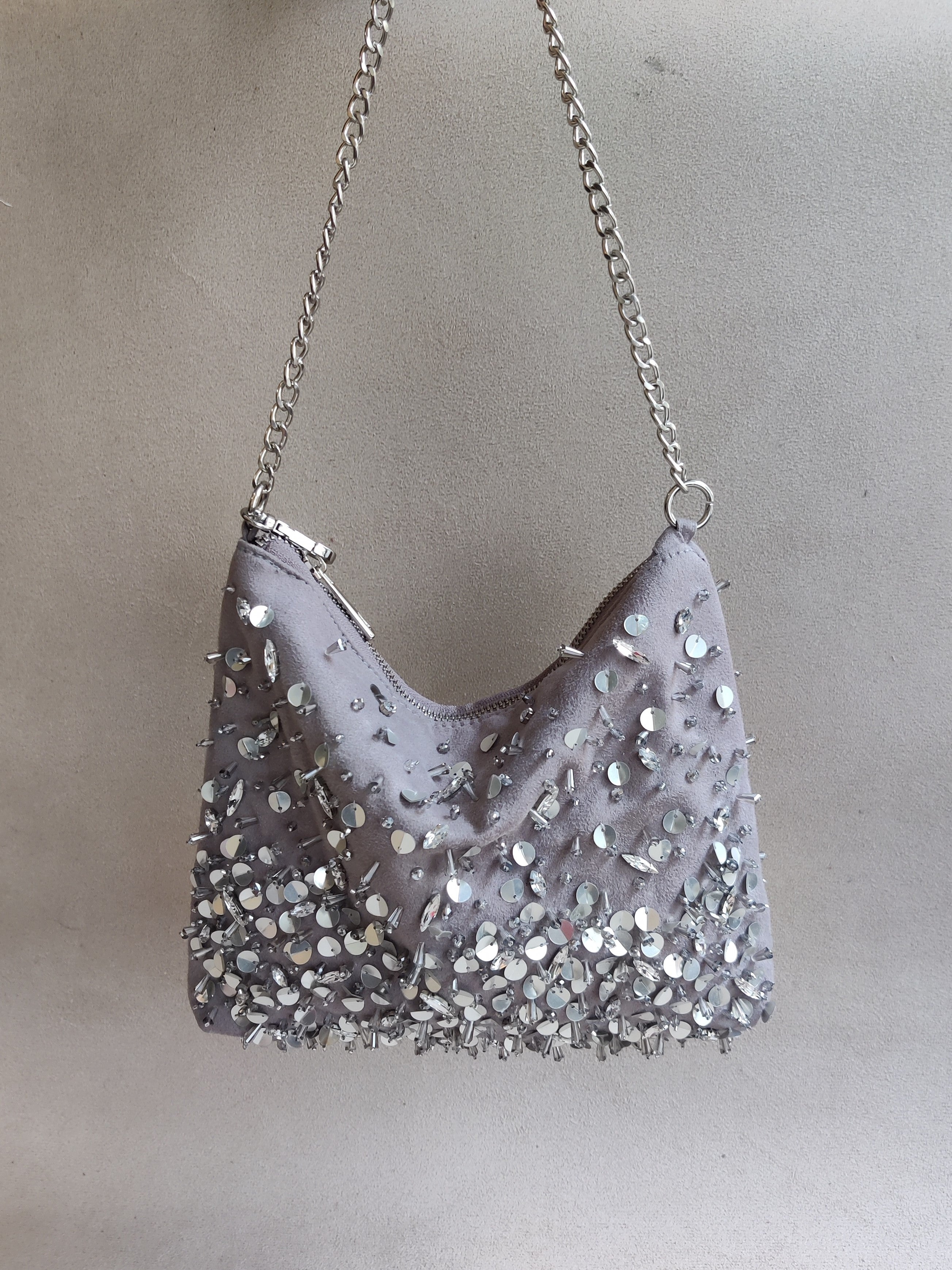 Silver Hobo Bag