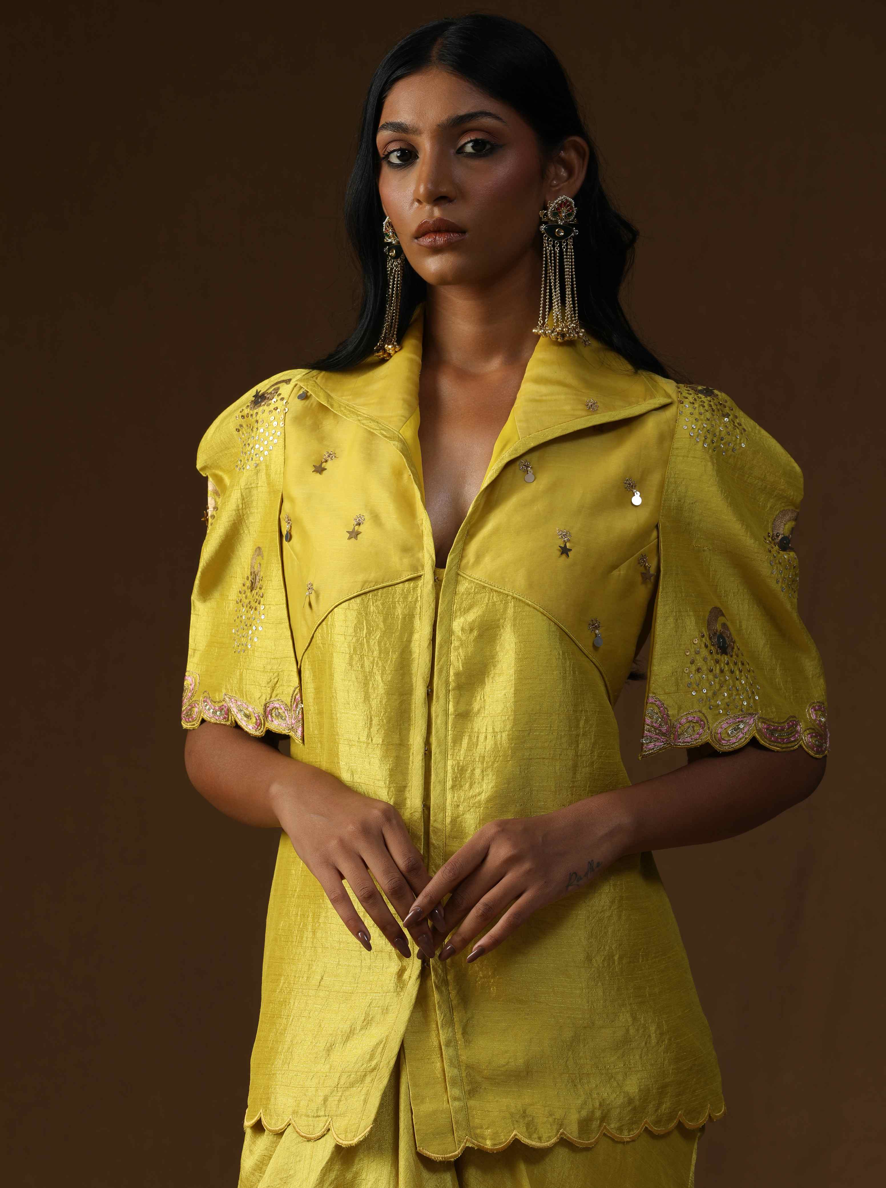 Rangadevi Lime� Draped Skirt Set