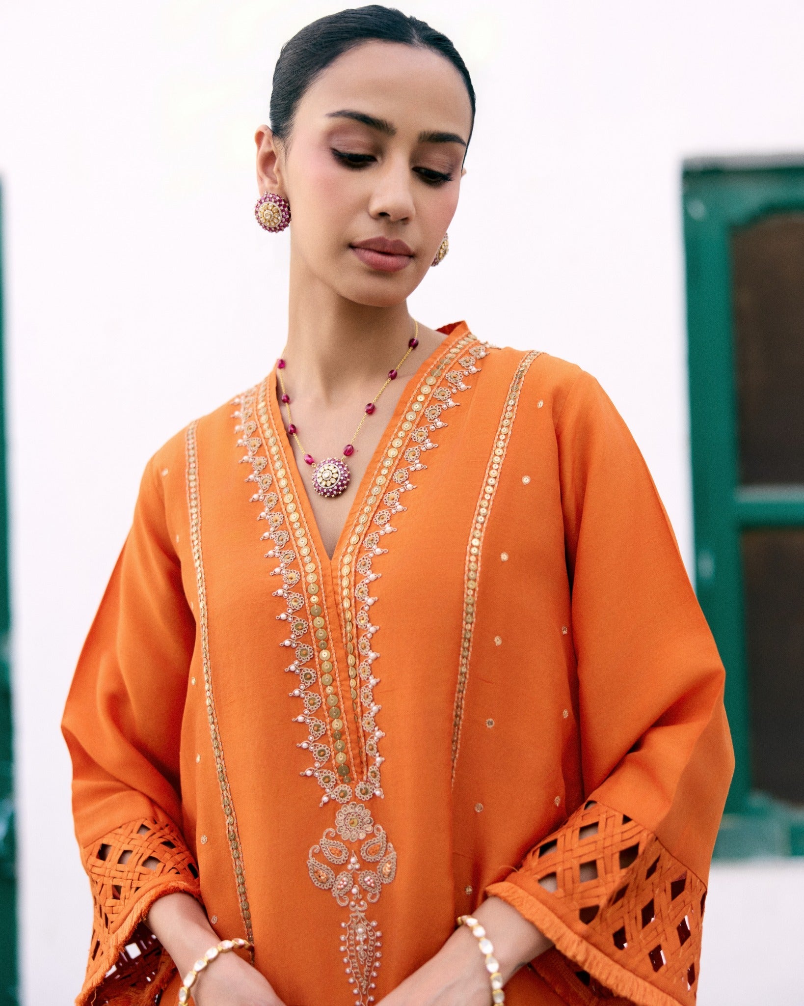 Saffron Choga Set